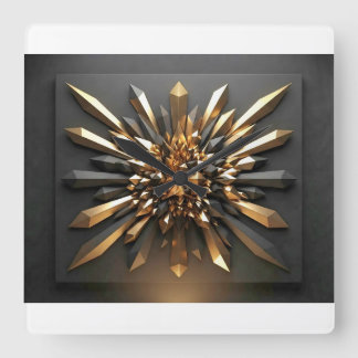 Reloj de pared geométrico 3D de cristal oscuro y o