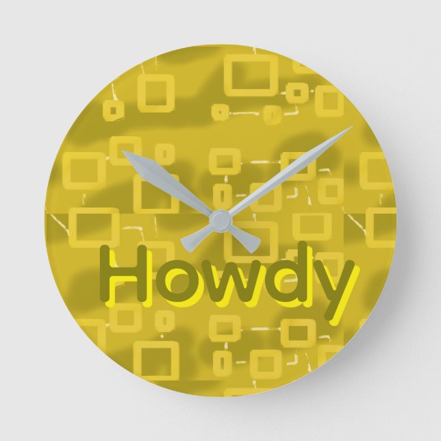 Reloj de pared geométrico amarillo (Anverso)