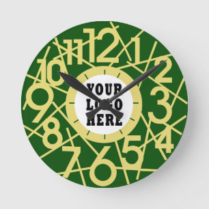 Reloj de pared geométrico de bosque verde personal
