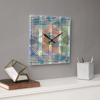Reloj de pared geométrico de ciberpunk moderno