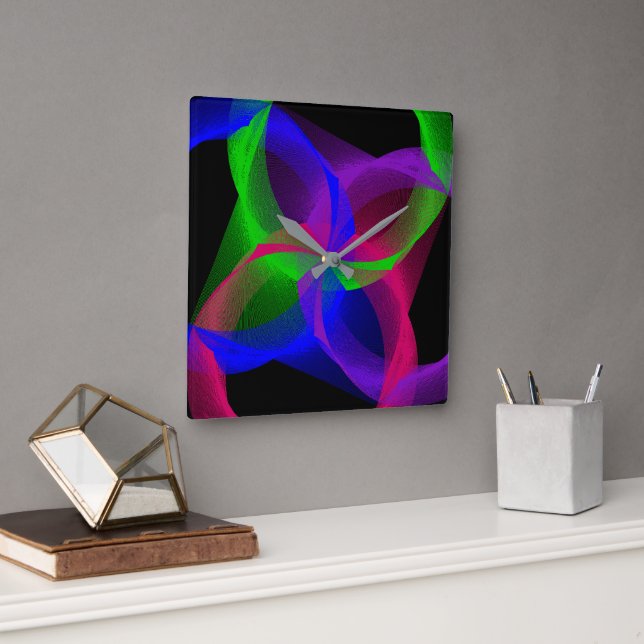 Reloj de pared geométrico de mezcla circular color (Oficina)