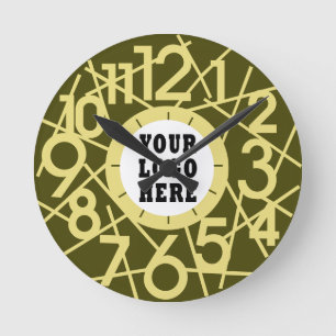 Reloj de pared geométrico de oro oliva personaliza