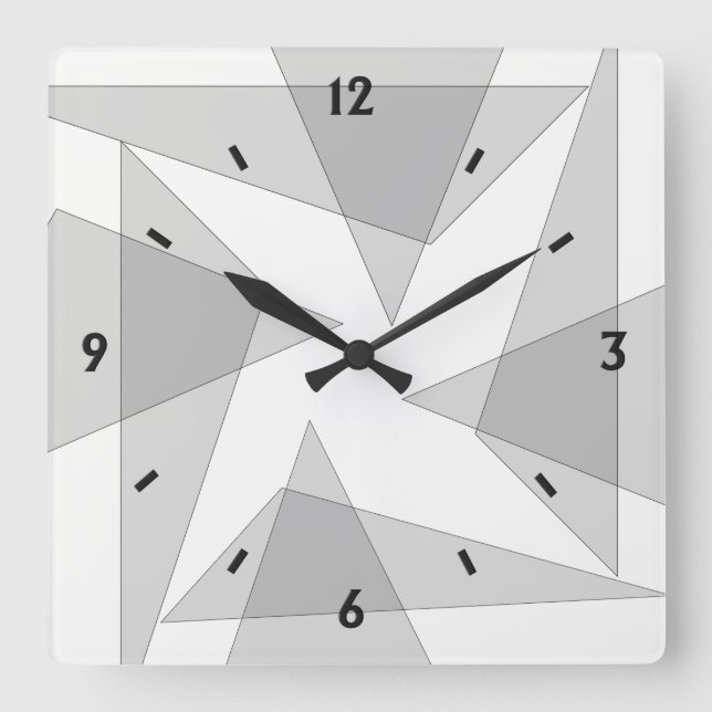 Reloj de pared geométrico gris (Anverso)