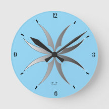 Reloj de pared geométrico moderno en blanco y negr