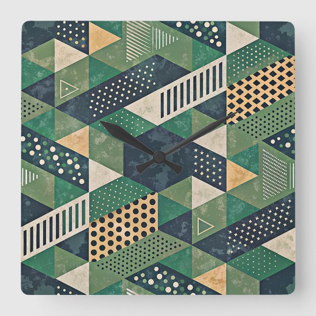 Reloj de pared geométrico retro (Anverso)