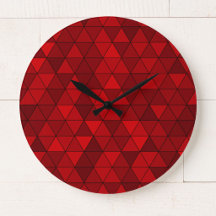 Reloj de pared geométrico rojo moderno