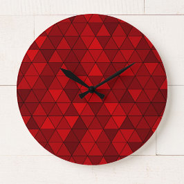 Reloj de pared geométrico rojo moderno