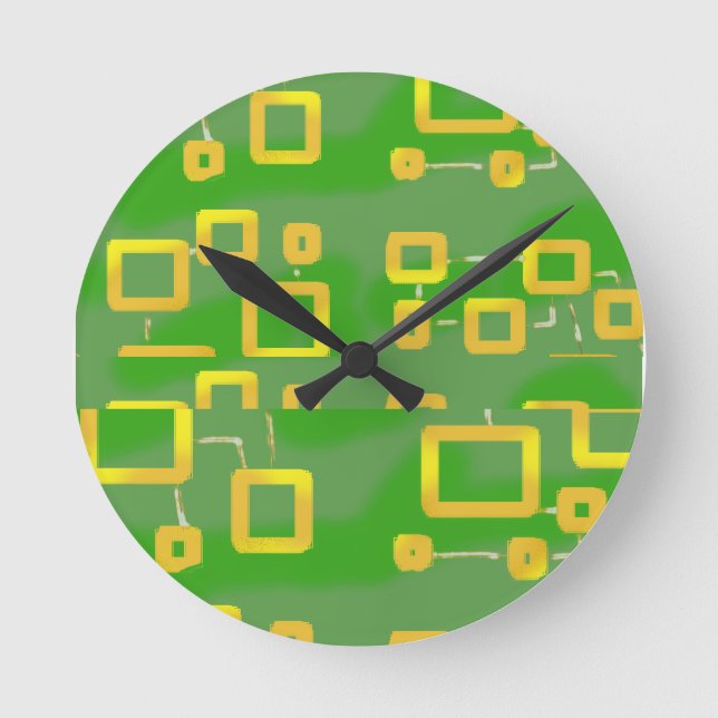 Reloj de pared geométrico verde (Anverso)