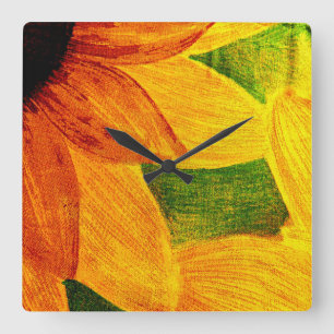 Reloj de Pared Girasoles Abstractos