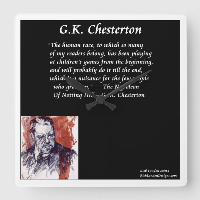 Reloj de pared GK Chesterton Square (Anverso)