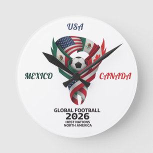Reloj de pared Global Football Norteamérica 2026