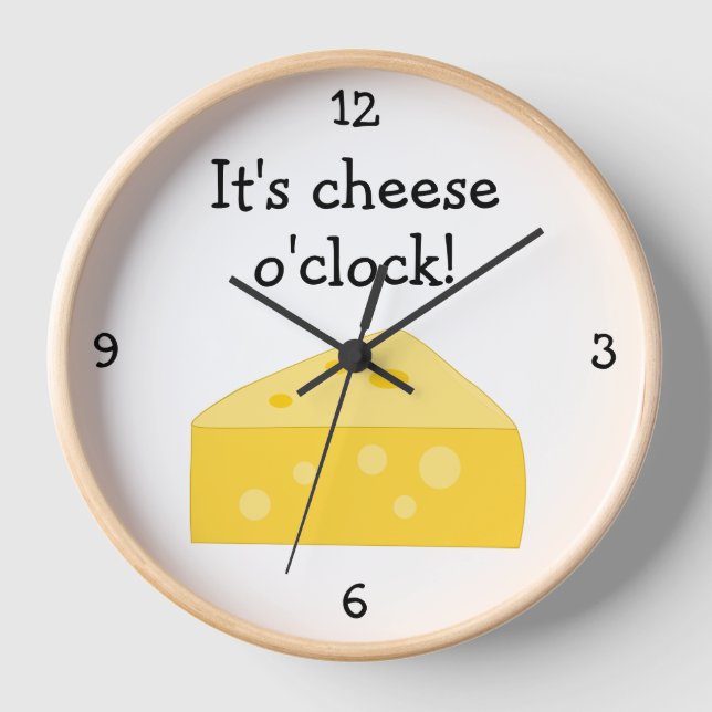 Reloj De Pared Gráfica de alimentos divertidos de Cheese O'Clock (Anverso)