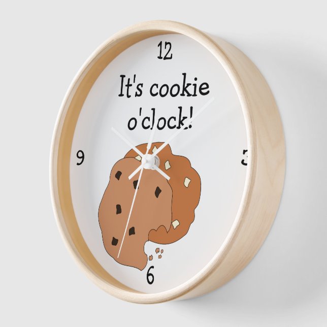 Reloj De Pared Gráfica de alimentos divertidos de Cookie O'Clock (Ángulo)