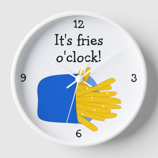 Reloj De Pared Gráfica de alimentos divertidos de Fries O'Clock (Anverso)