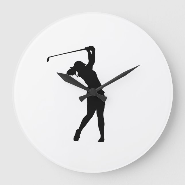 Reloj de pared grande con silueta de golf diseño e (Anverso)