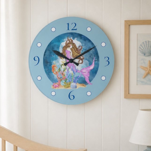 Reloj de pared grande de acrílico Mermaid Morado A (Subido por el creador)