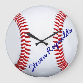 Reloj de pared grande de béisbol personalizado