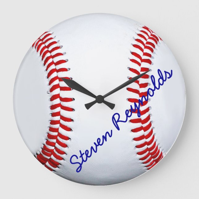 Reloj de pared grande de béisbol personalizado (Anverso)