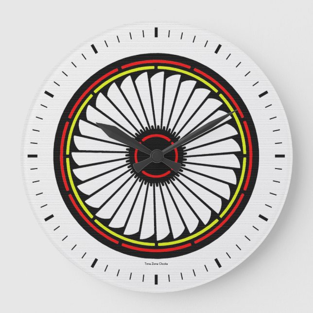 Reloj de pared grande de la floración del nativo (Anverso)