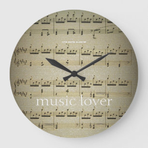 Reloj de pared grande del amante de la música