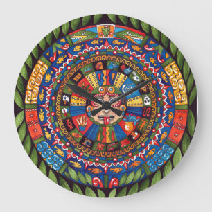Reloj de pared grande del calendario azteca