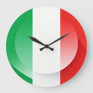 Reloj de pared grande moderno con bandera italiana