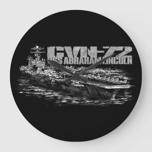 Reloj de pared (grande) redondo de CVN-72 Abraham