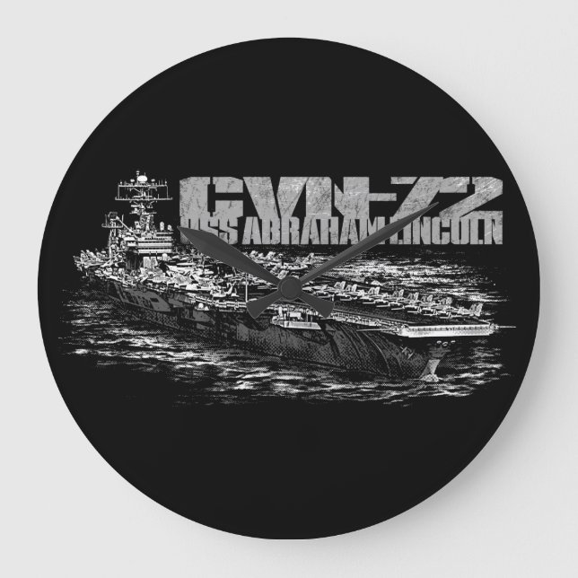 Reloj de pared (grande) redondo de CVN-72 Abraham (Anverso)