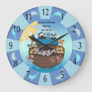 Reloj de pared (grande) redondo de los bebés de la