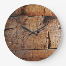 Reloj de pared (grande) redondo "de madera" viejo