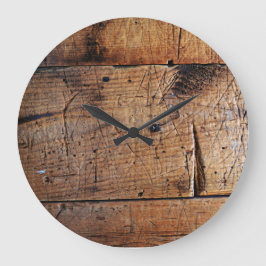 Reloj de pared (grande) redondo "de madera" viejo