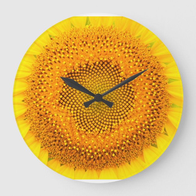 Reloj de pared (grande) redondo del girasol (Anverso)