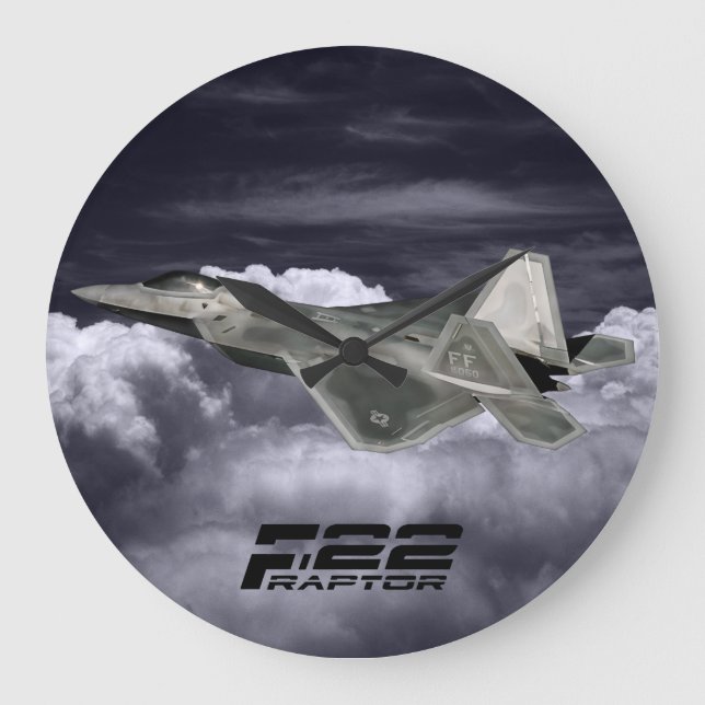 Reloj de pared (grande) redondo del RAPAZ F-22 (Anverso)