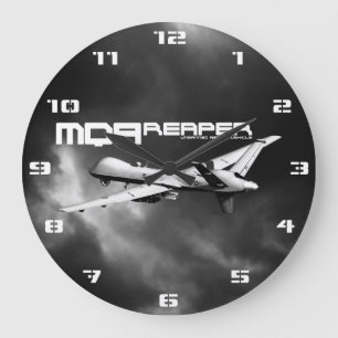 Reloj de pared (grande) redondo del segador MQ-9