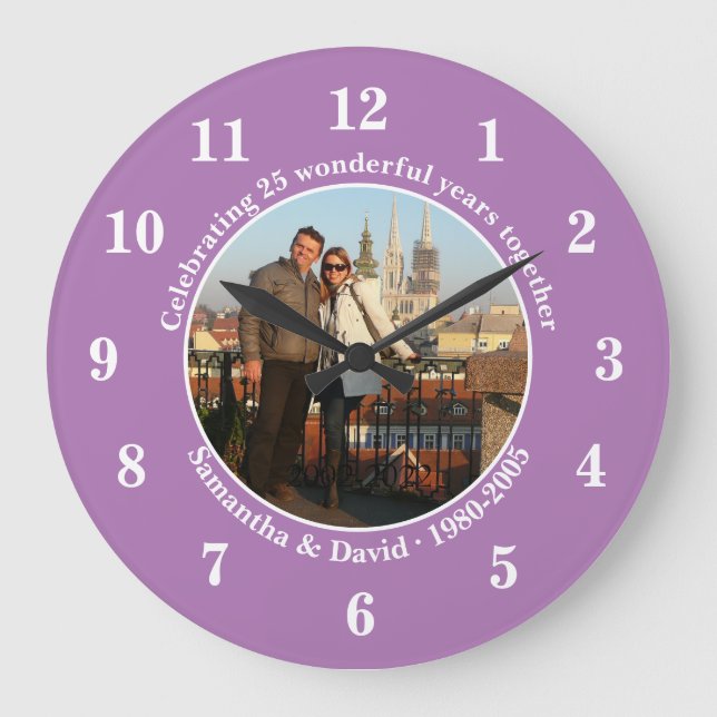 Reloj de pared grande regalo de aniversario de bod (Anverso)