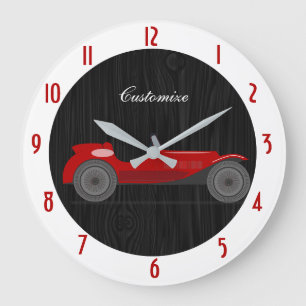 Reloj de pared grande rojo vintage coche de carrer