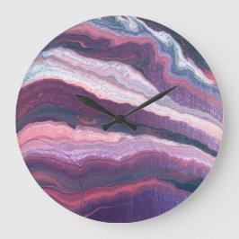 Reloj de pared grande rosa-blanco púrpura