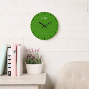 Reloj de pared grande verde festivo de Navidad