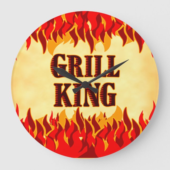 Reloj de pared Grill King BBQ Red Flames (Anverso)