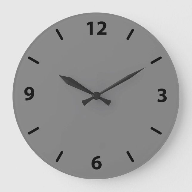 Reloj de pared gris con números negros (Anverso)