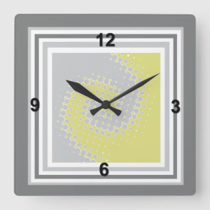 Reloj de pared gris y chartreuse elegante del