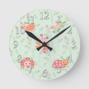 Reloj de pared Happy Bugs Girls