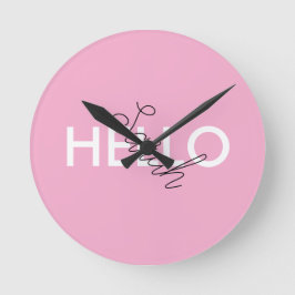 Reloj de pared "Hello" rosa personalizado con Pers