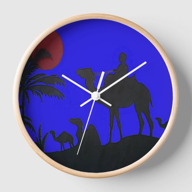 Reloj De Pared Hermoso asombroso Camello Sunset Safari Art Print (Anverso)