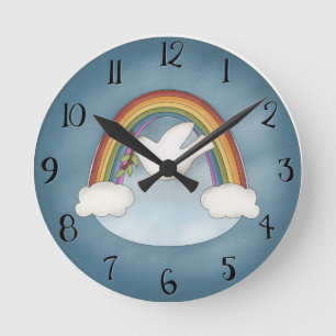 Reloj de pared hermoso del arco iris y de la