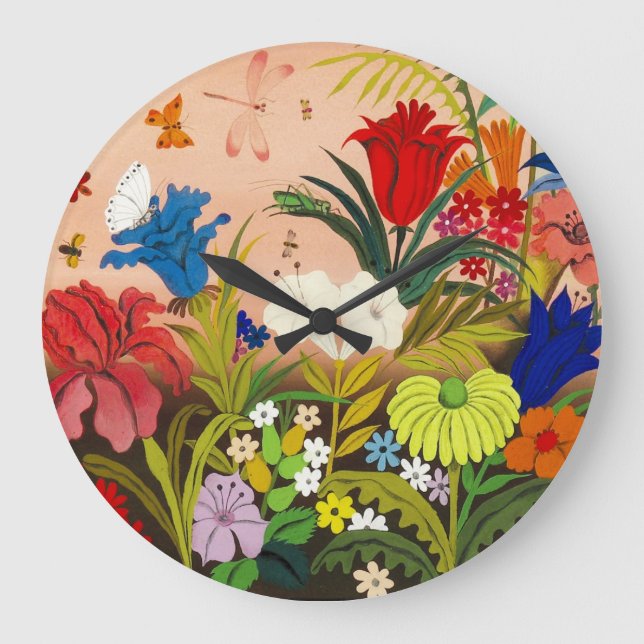 Reloj de pared hermoso del jardín (Anverso)