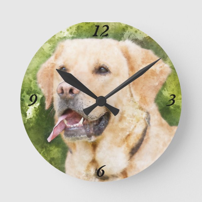 Reloj de pared hermoso - Labrador Recuperador (Anverso)