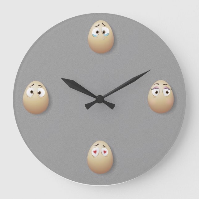 Reloj de pared Huevos de cocina decoración gris ne (Anverso)