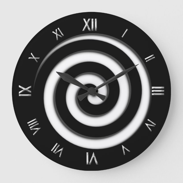 Reloj de pared Hypno de espiral negra numérico rom (Anverso)