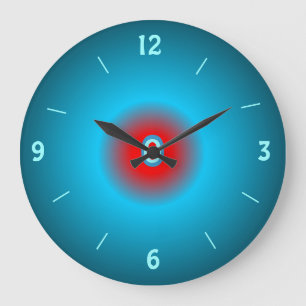 Reloj de pared iluminado con verde marino/ rojo>
